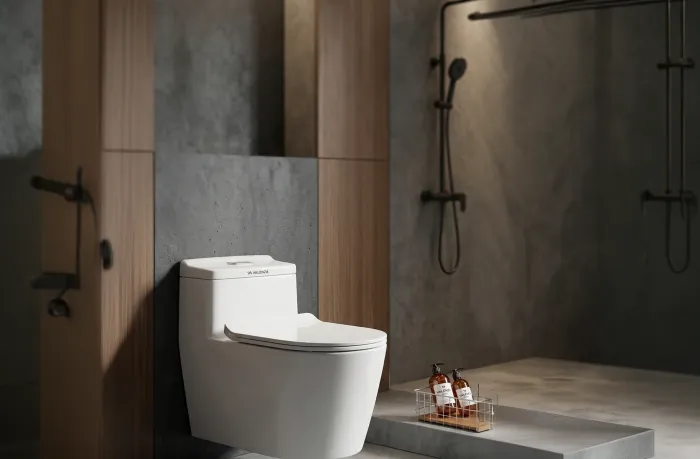 Classic white floor-standing toilet