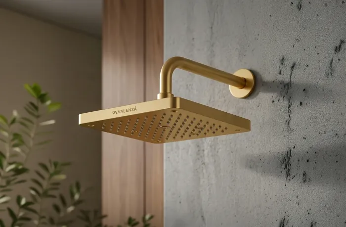 Gold rainfall shower head