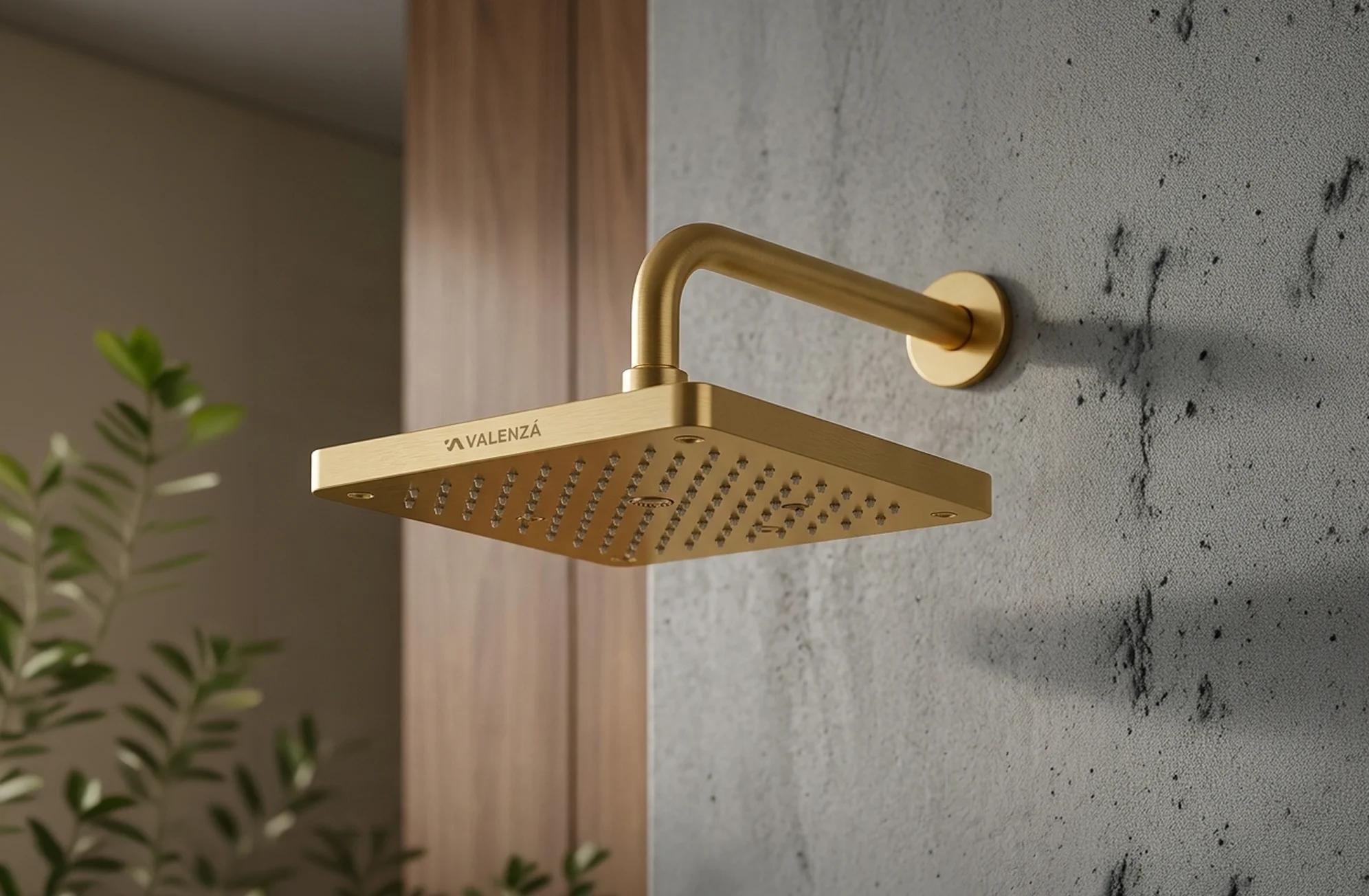 Gold rainfall shower head